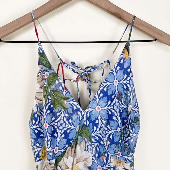 Farm Rio Anthropologie Mini Dress Sun Summer Floral Print Casual Sundress Flowy - Picture 2 of 8